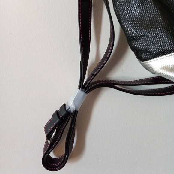 Victoria Secret Small Black and Silver Tote Bag With Strap - Picture 7 of 10